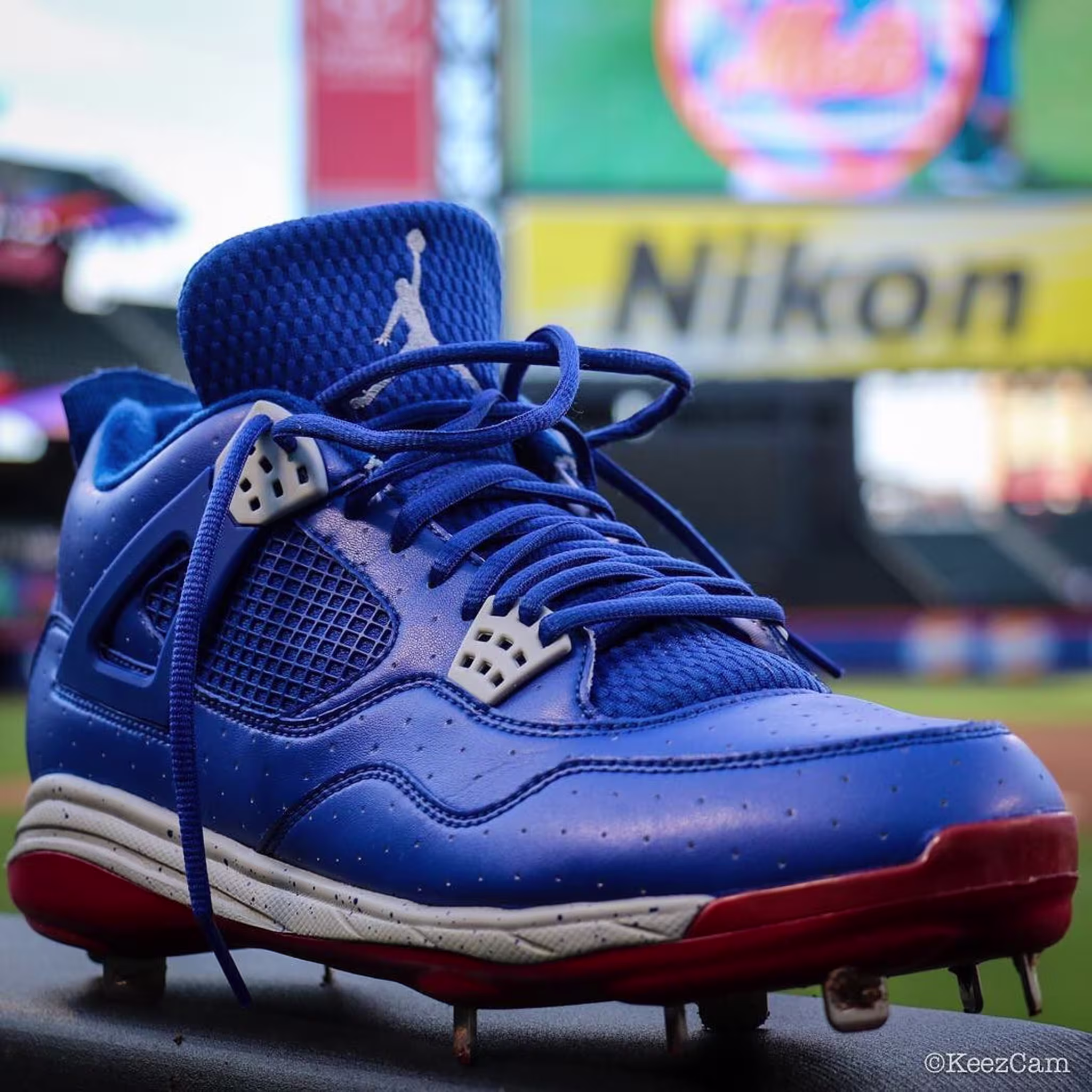 Carl Crawford Air Jordan IV 4 "Dodgers" PE Cleats (1)