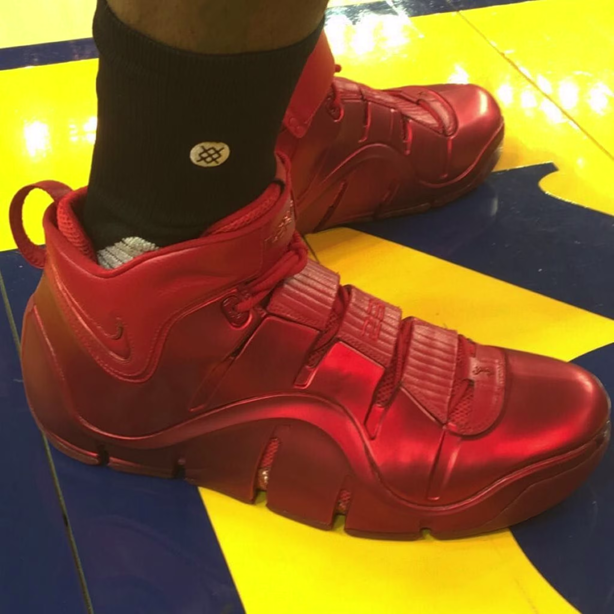 LeBron James Wearing All Red Nike LeBron 4 PE