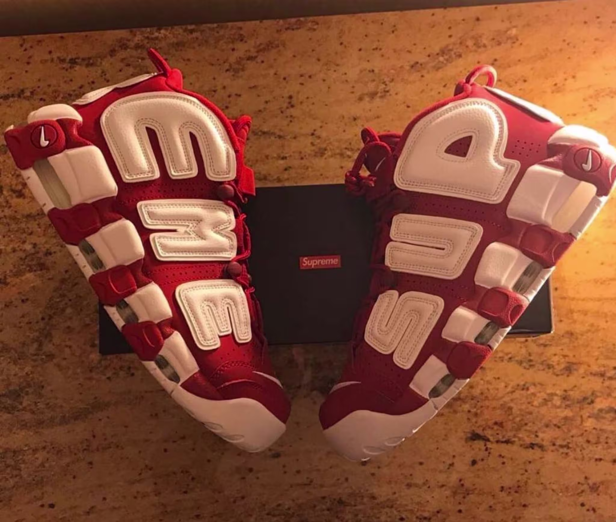 Supreme x Nike Air More Uptempo Red/White