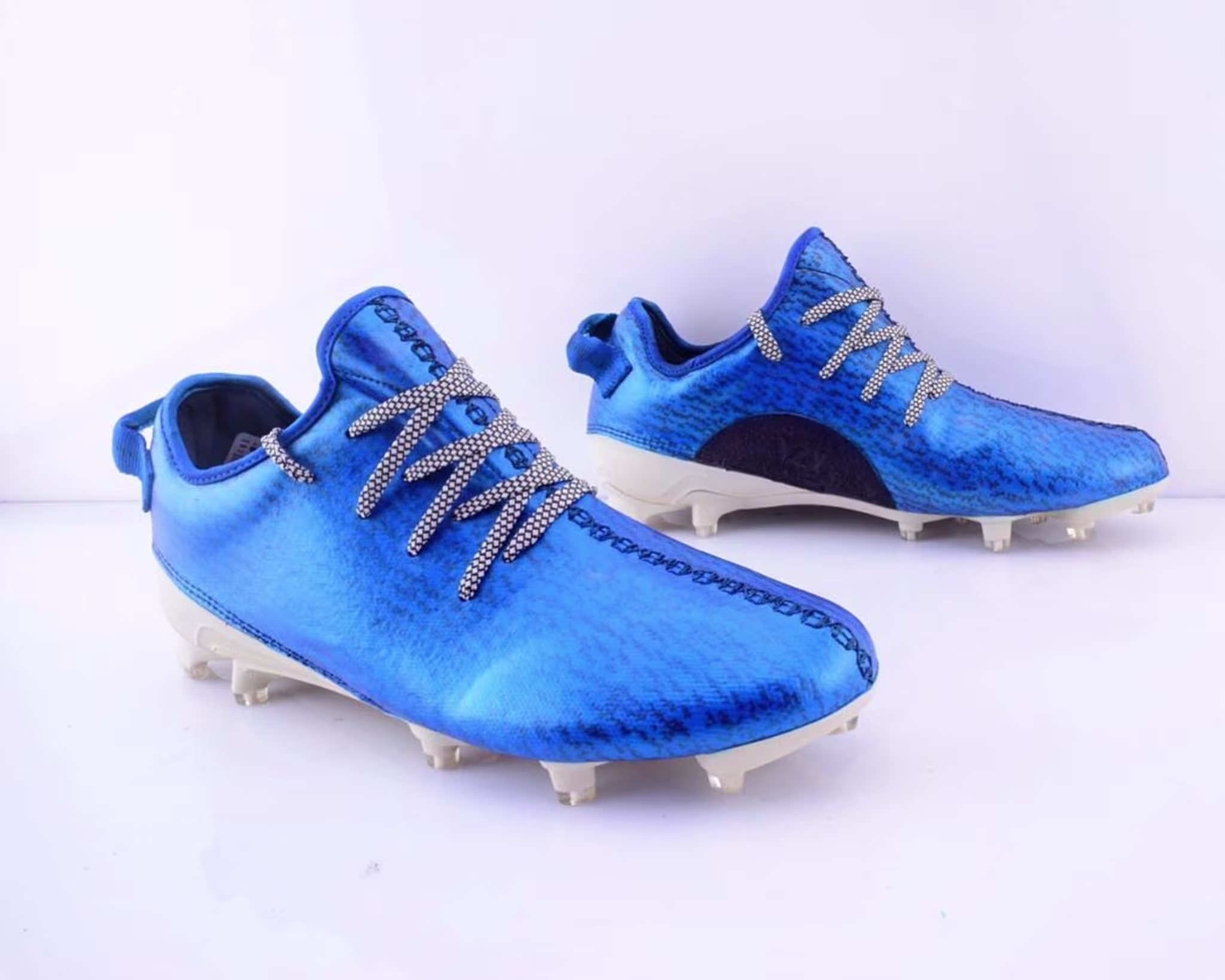 Landon Collins Metallic Blue Yeezy Cleats