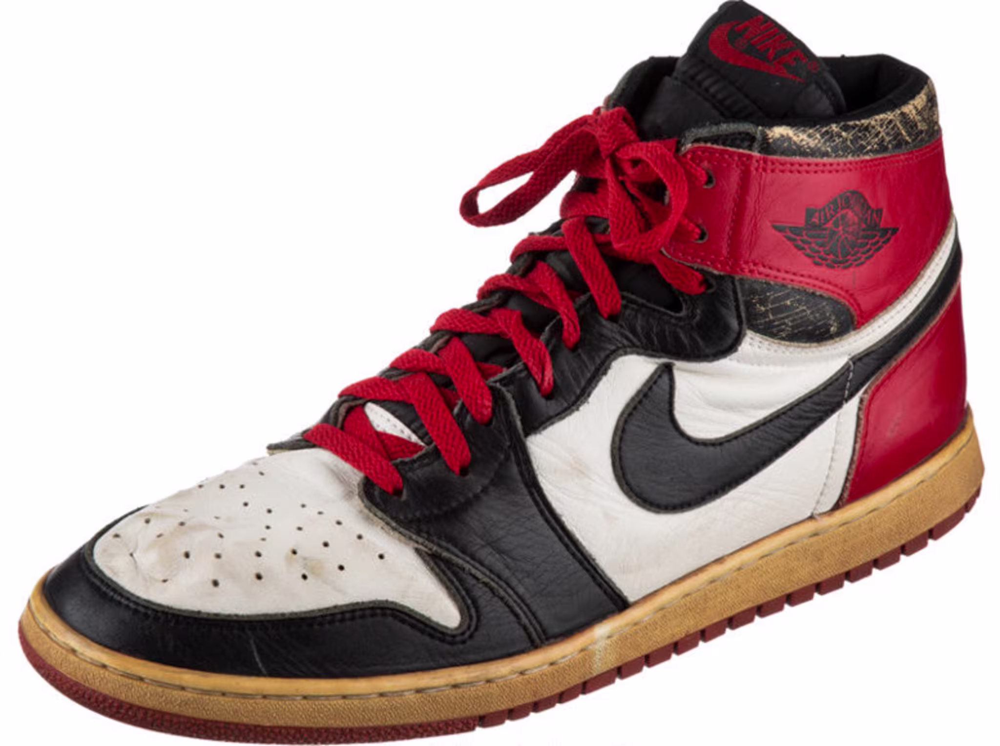 Game Worn, Autographed 1984 1985 Air Jordan 1 'Black Toe' 8