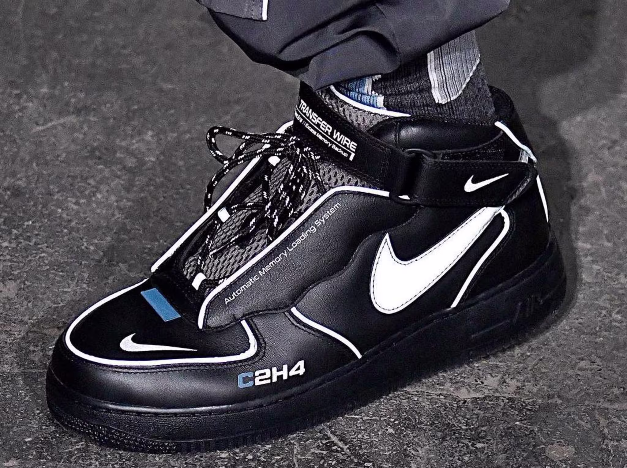 C2H4 x Nike Air Force 1 Mid (On Foot Reflective)