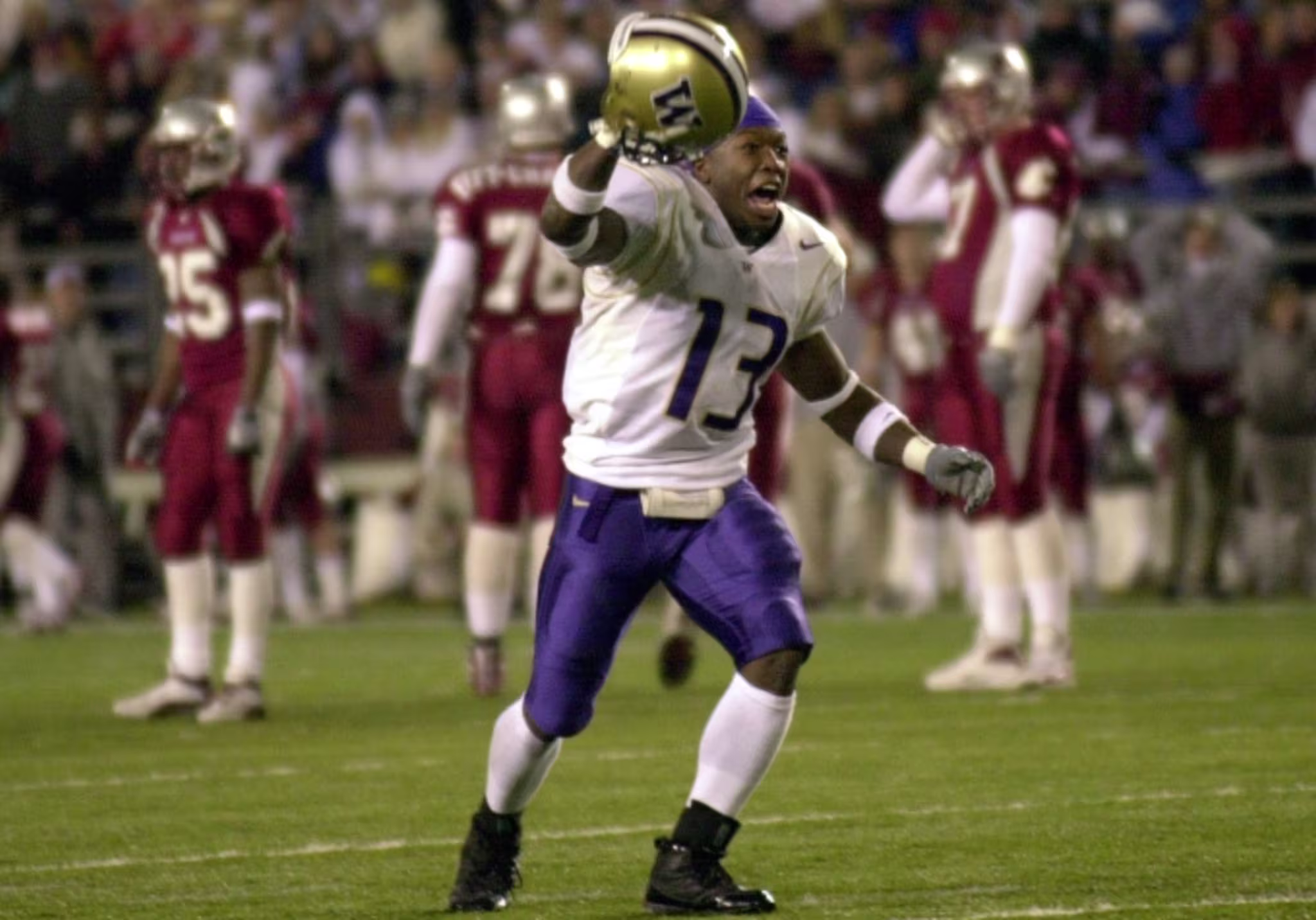 Nate Robinson playing football.