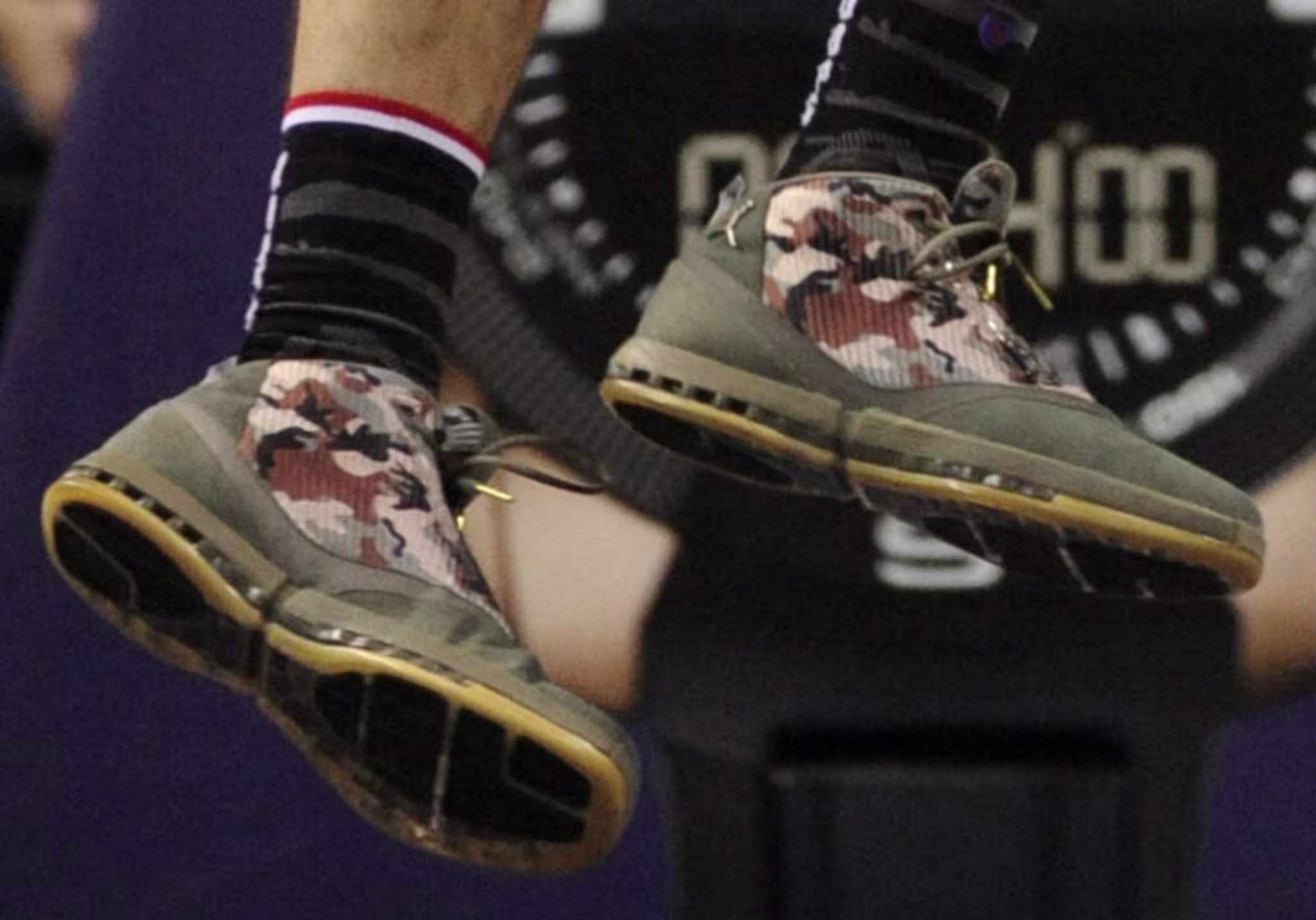 Frank Kaminsky Wearing Air Jordan 16 Veterans Day PE Shoes