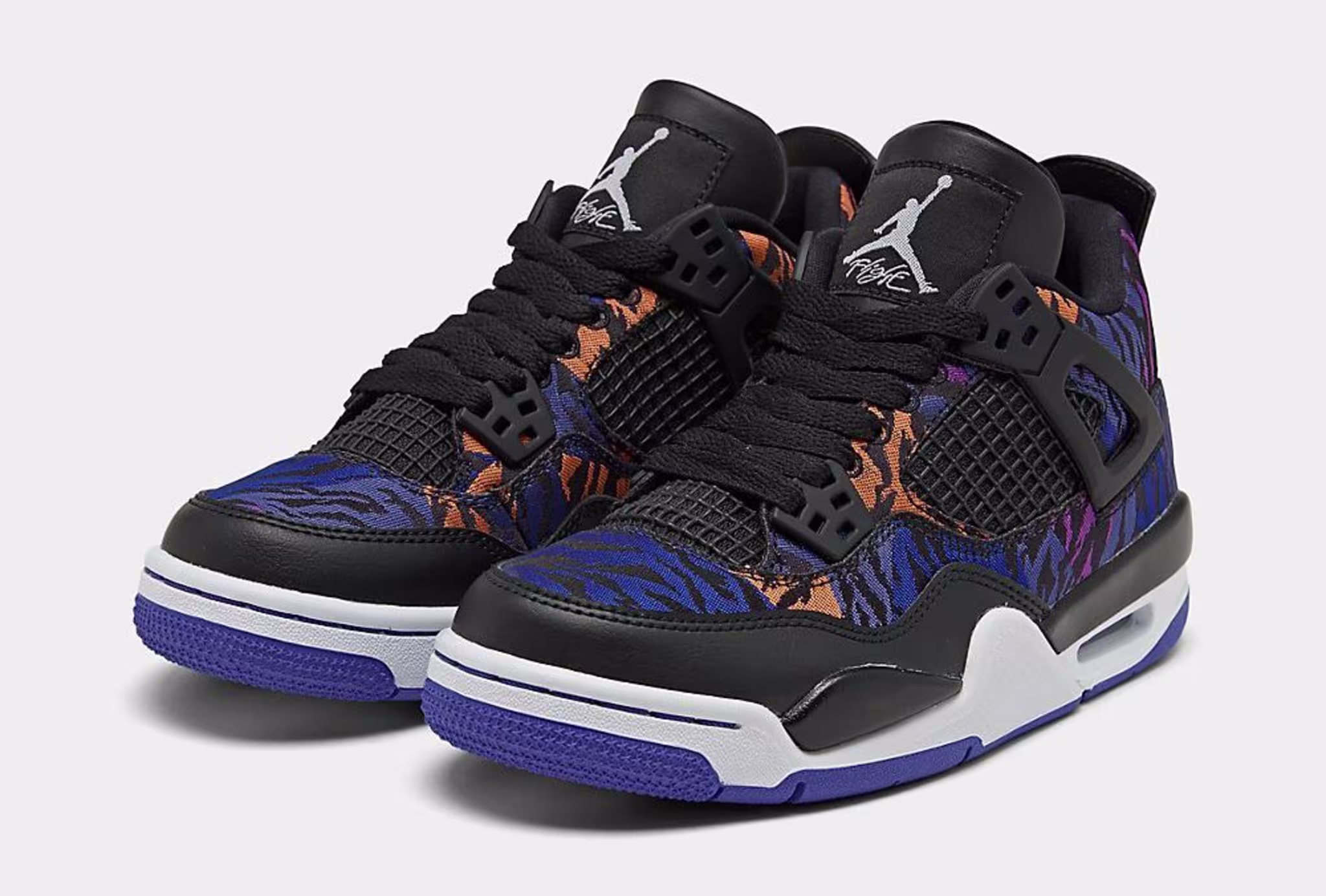 Air Jordan 4 'Black/White/Rush Violet/Racer Blue' BQ9043 005 (Pair)