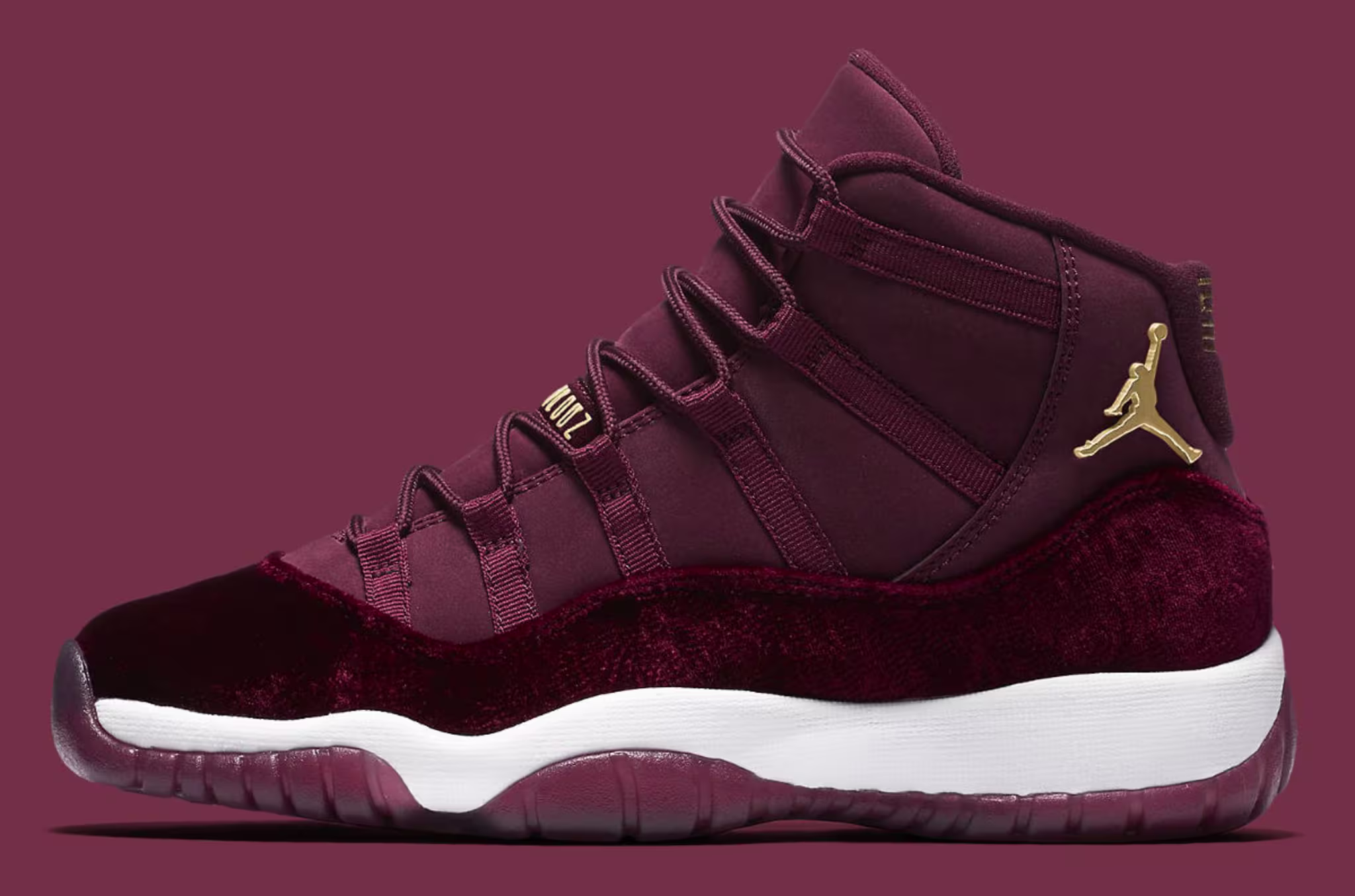 Air Jordan 11 GG Red Velvet Heiress Release Date Profile 852625 650