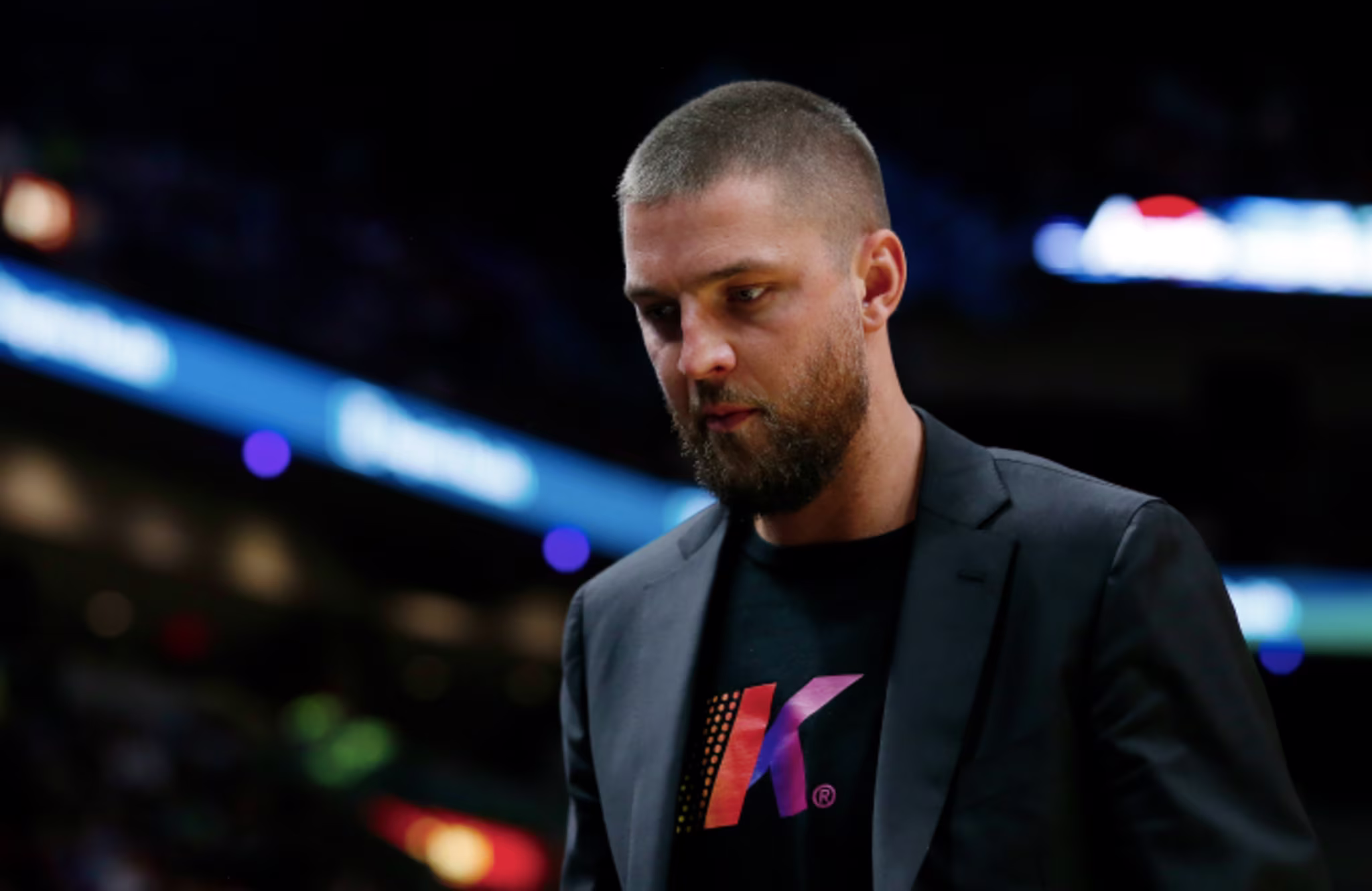 Chandler Parsons #31 of the Atlanta Hawks looks on against the Miami Heat