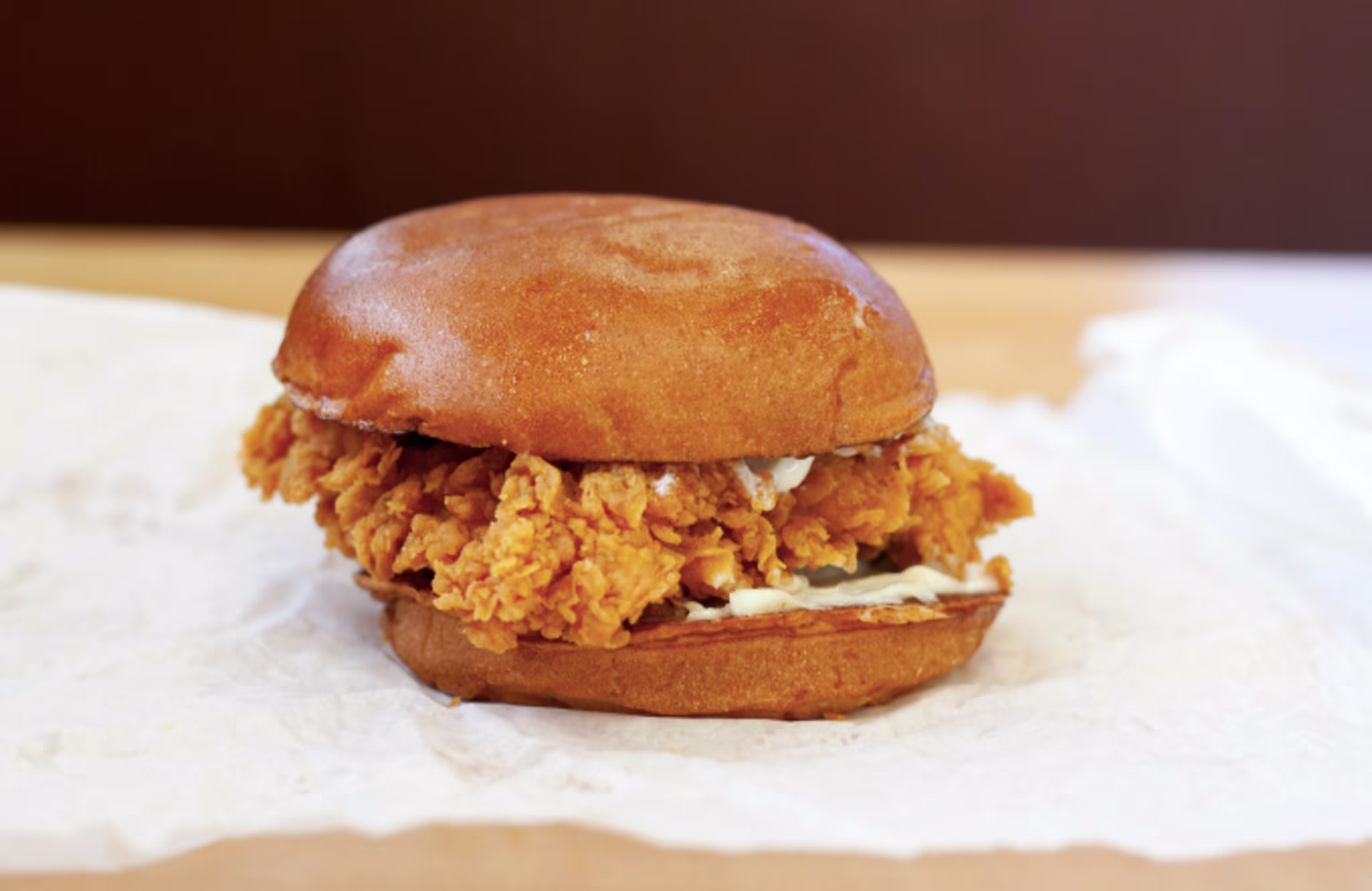 The chicken in Popeye's sandwich