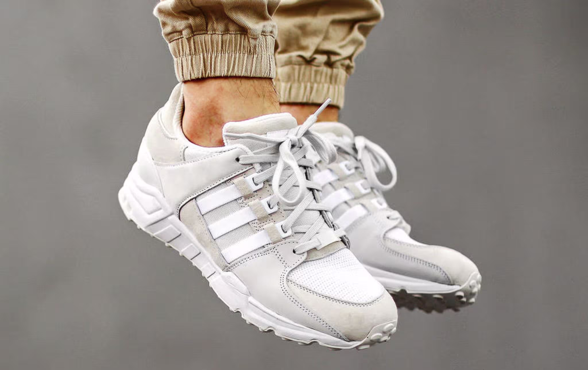 adidas EQT Running Support 93 Vintage White On Foot Right
