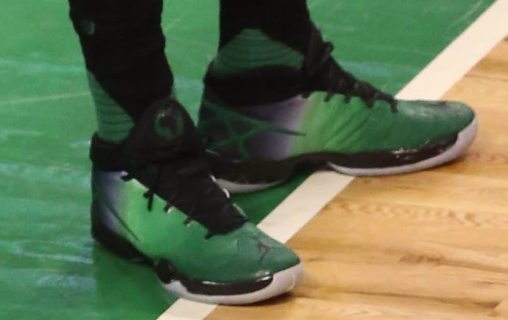Amir Johnson Wearing the "Celtics" Air Jordan XXX (2)
