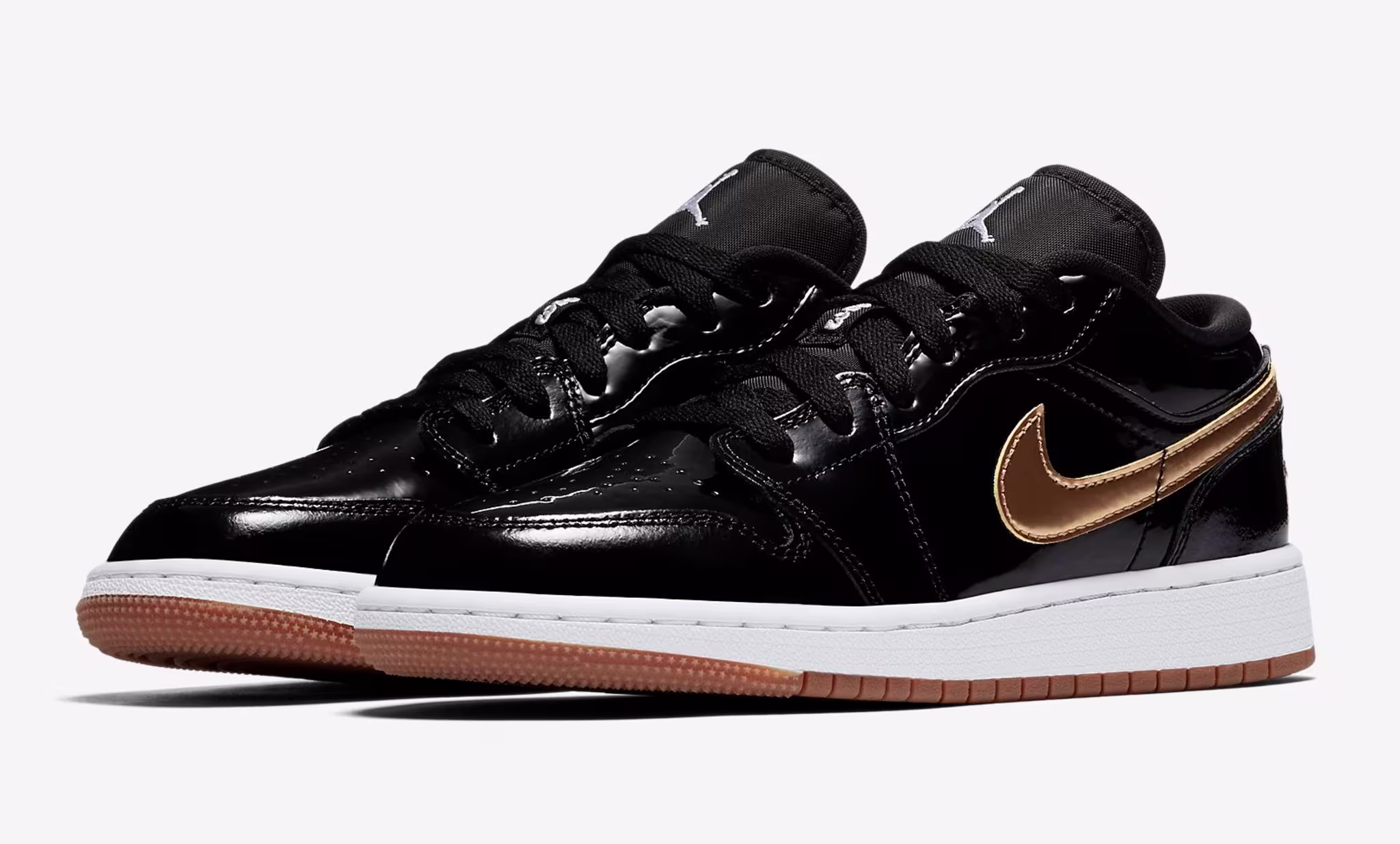 Air Jordan 1 Low GG Black/Metallic Gold White Gum 554723 032 (Pair)