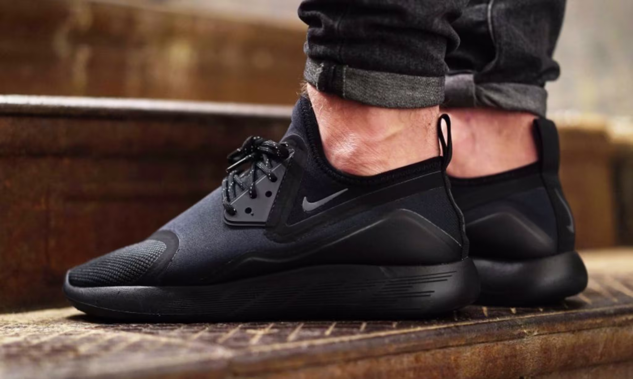 Nike LunarCharge Triple Black On Feet