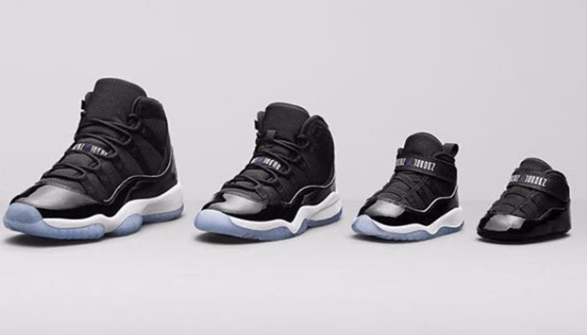 air jordan 11 space jam full family size run preview
