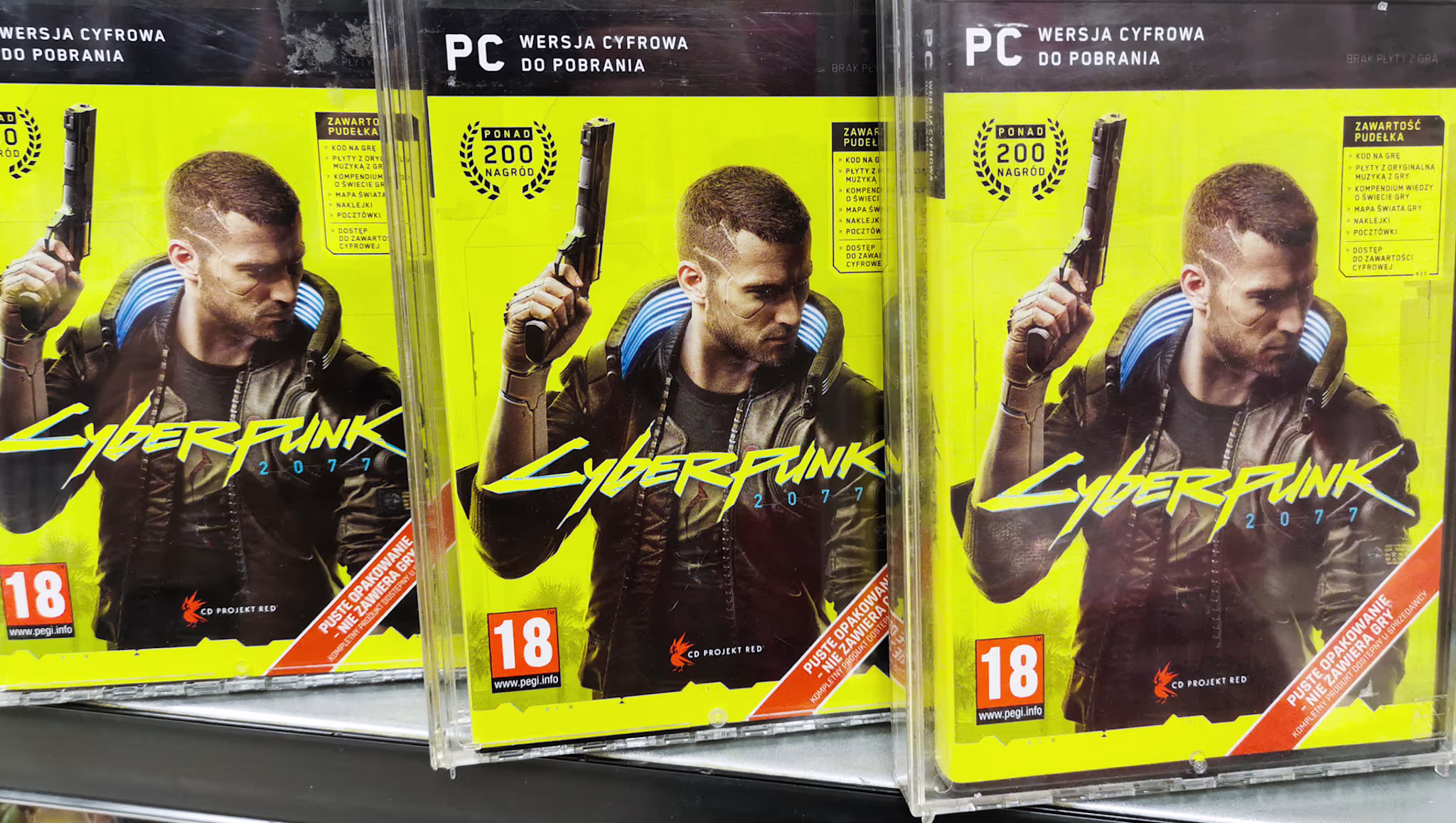 Cyberpunk 2077 on shelves