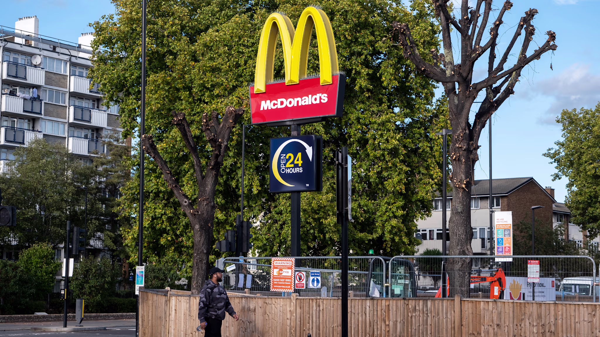 24 hour McDonalds fast food restaurant in Canning Town.