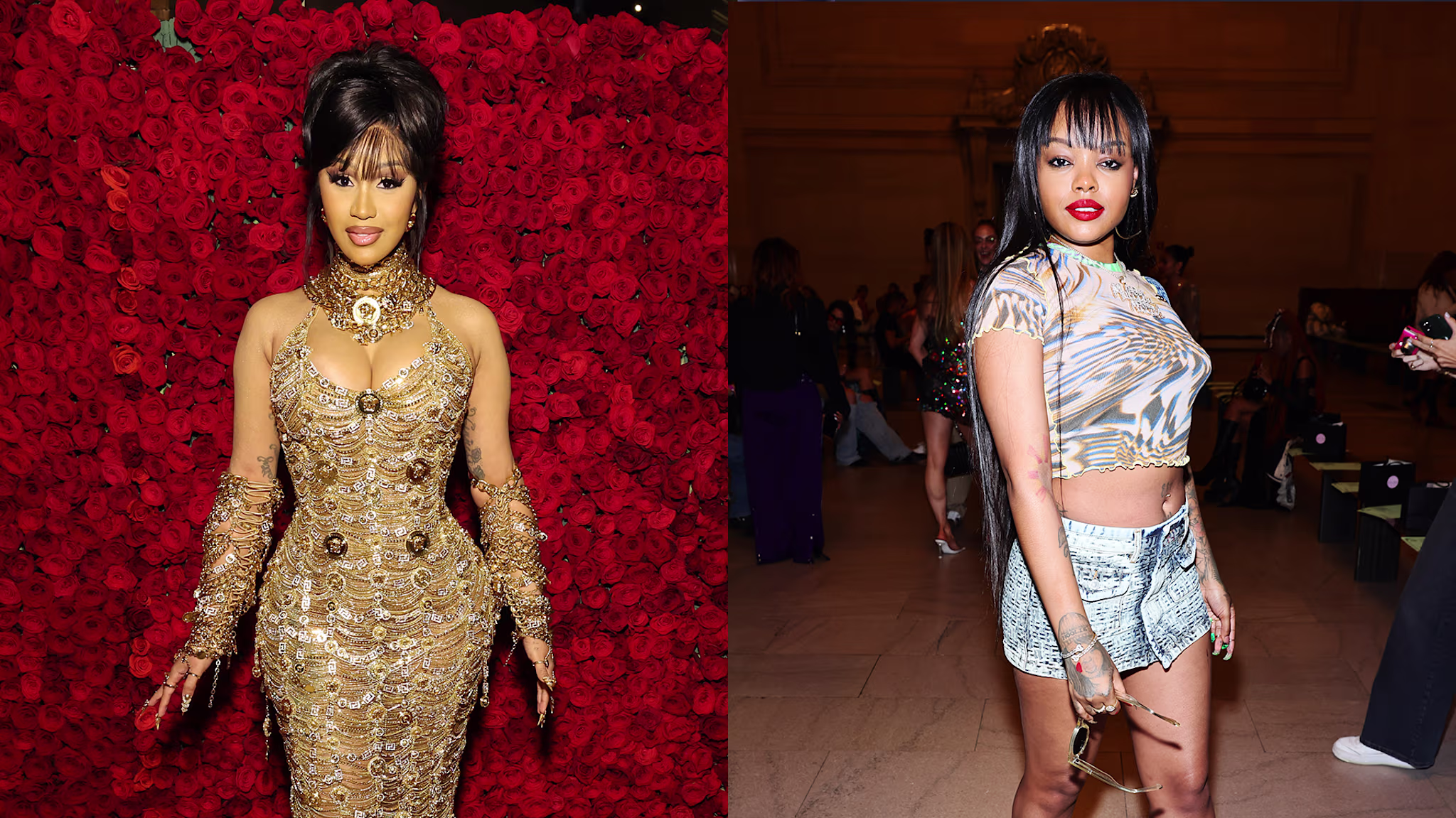 Cardi B at the 2022 Met Gala and Maliibu MIitch at New York Fashion Week 2022