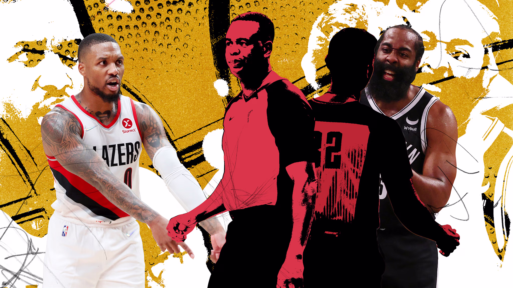 Damian Lillard James Harden 2021 Refs Complaining NBA