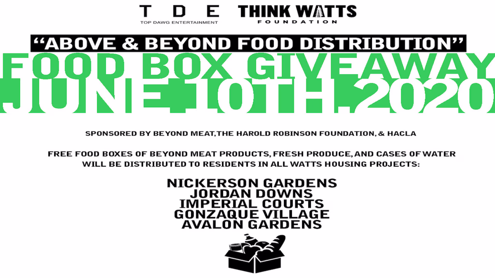 tde think watts above beyond food