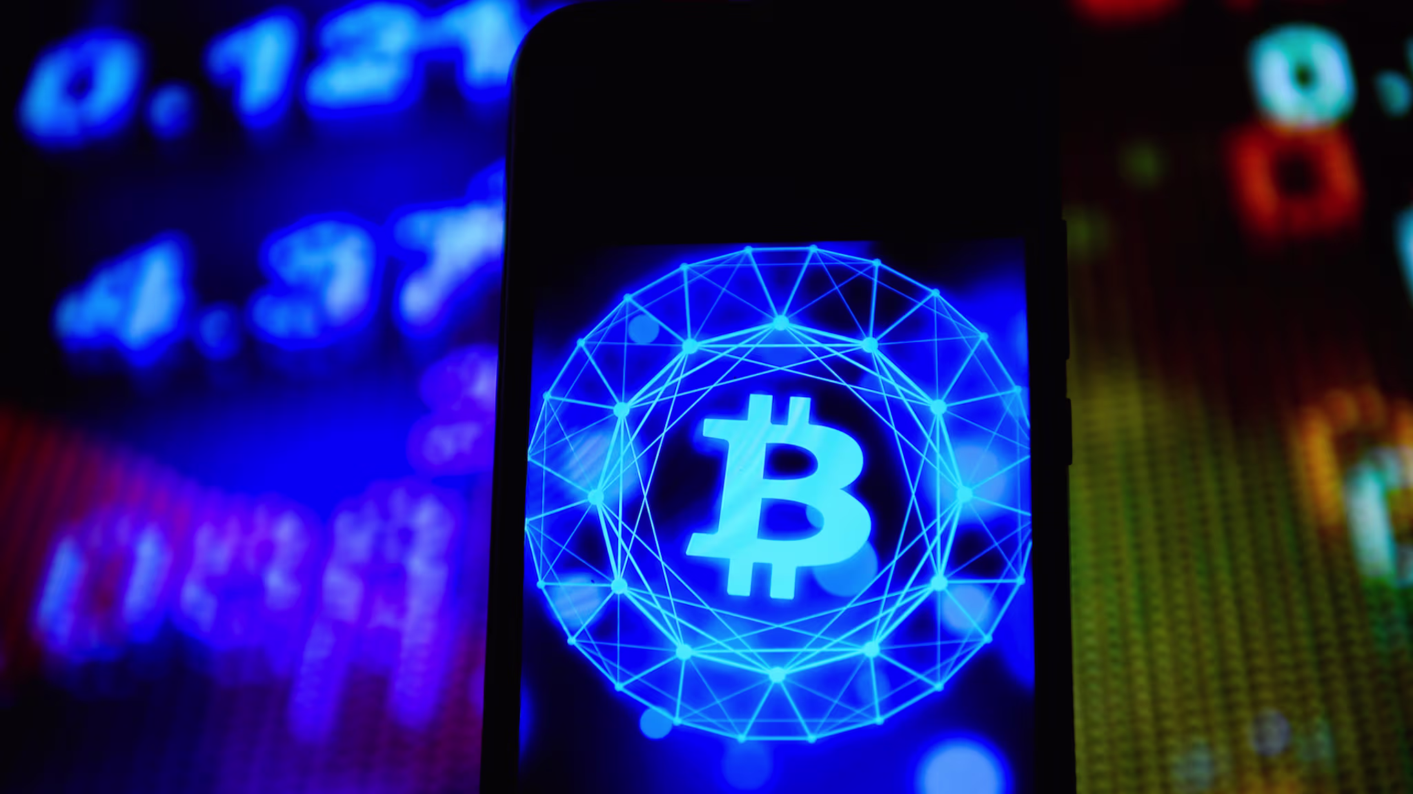 In this photo illustration a Bitcoin logo
