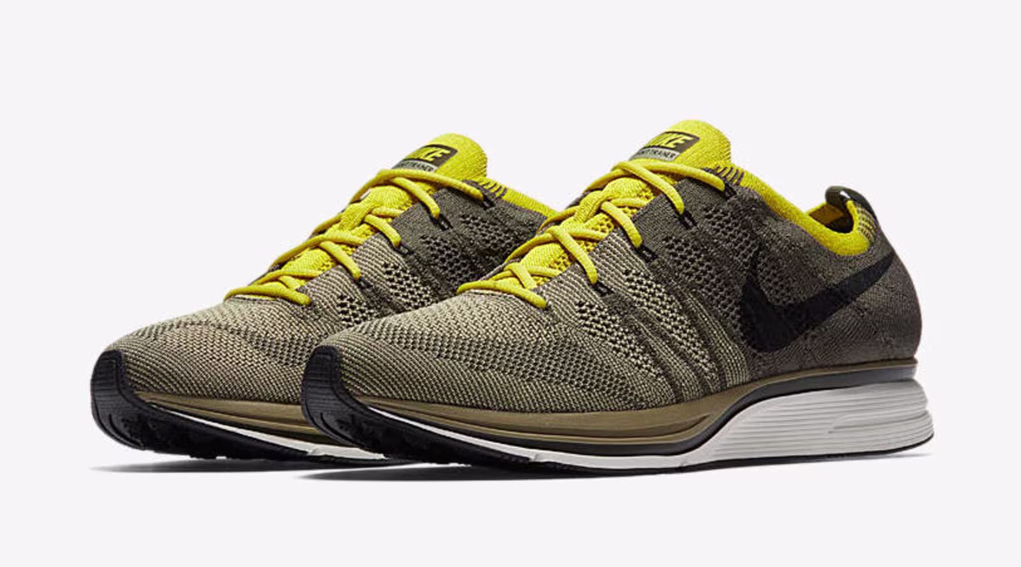 Nike Flyknit Trainer 'Cargo Khaki/Bright Citron' AH8396 300 (Pair)