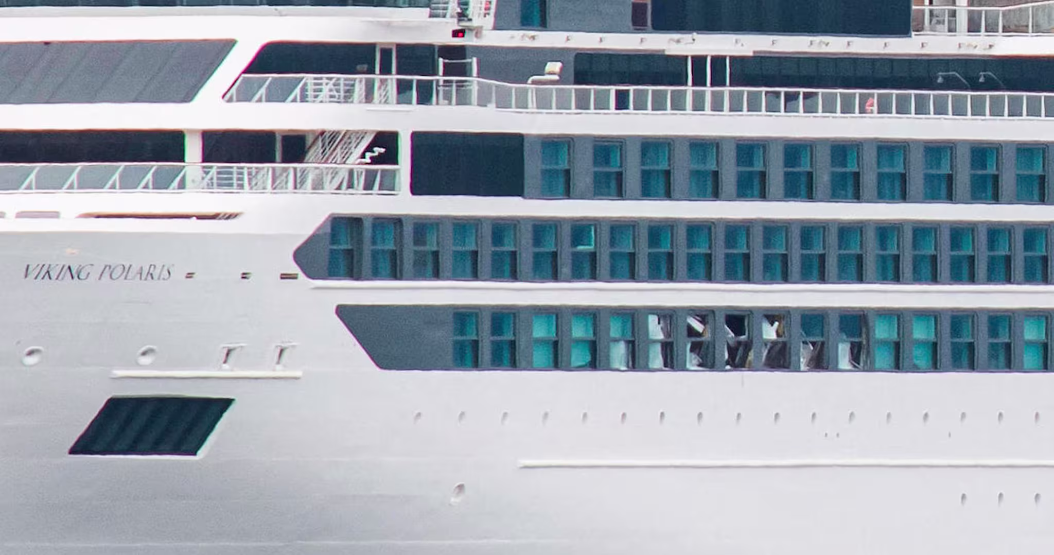The Viking Polaris anchored in Ushuaia, Argentina