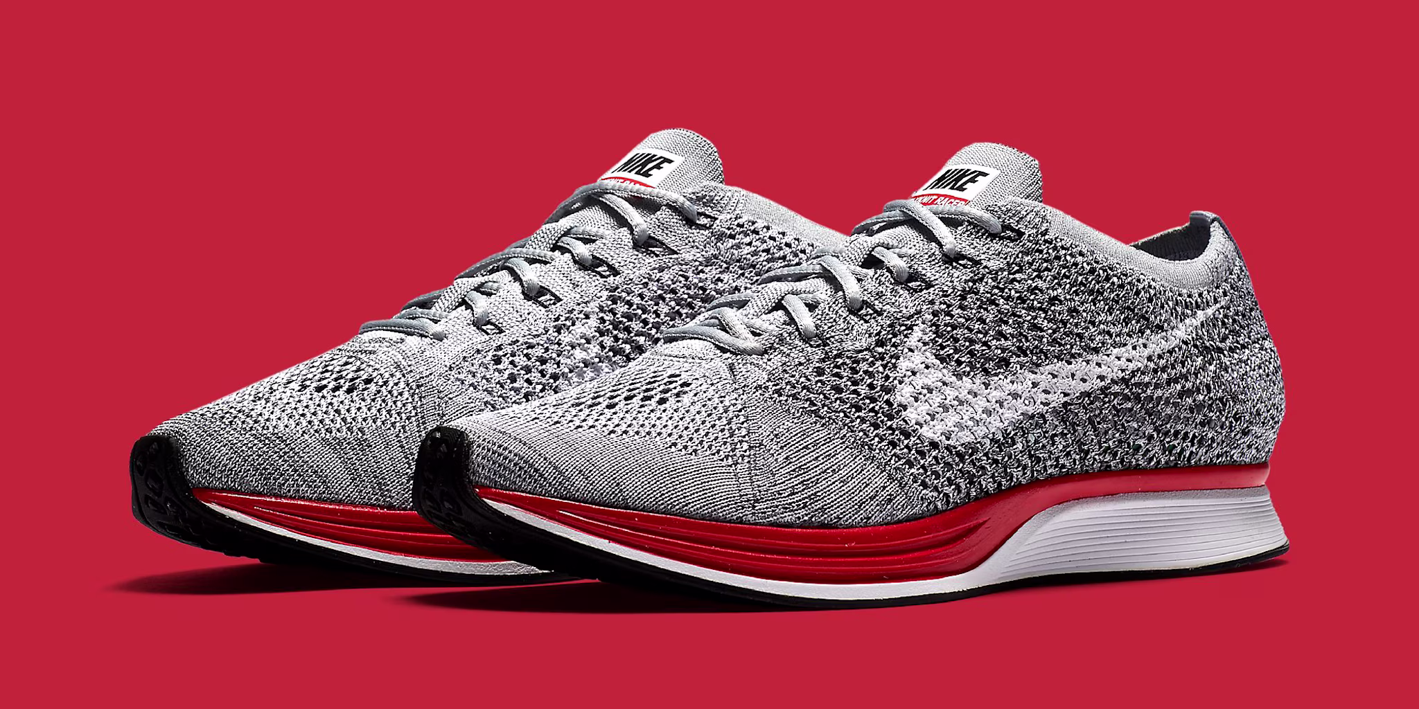 Nike Flyknit Racer Grey Red 526628 013