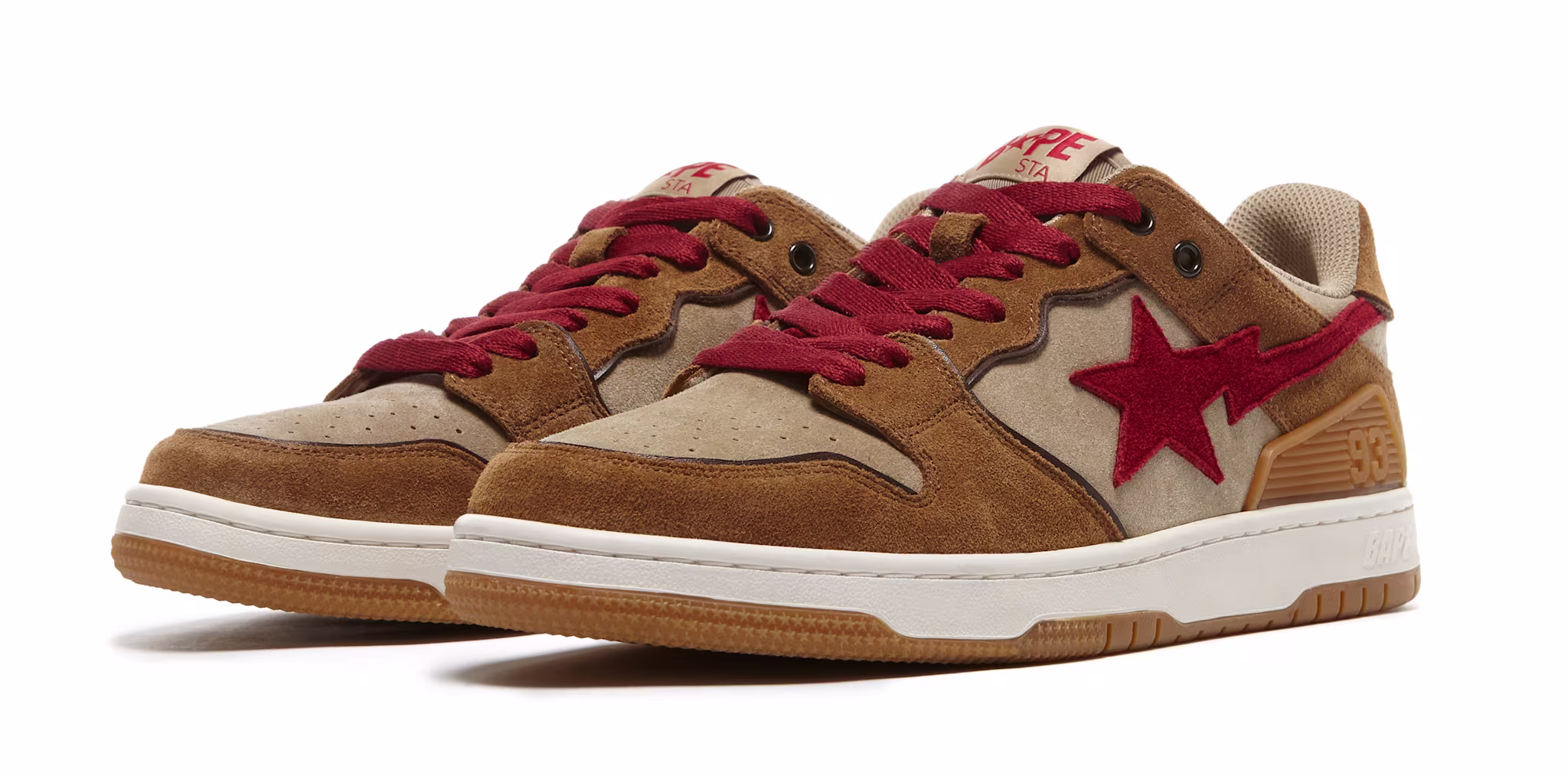 Bape Sk8 Sta Wheat and Red Pair
