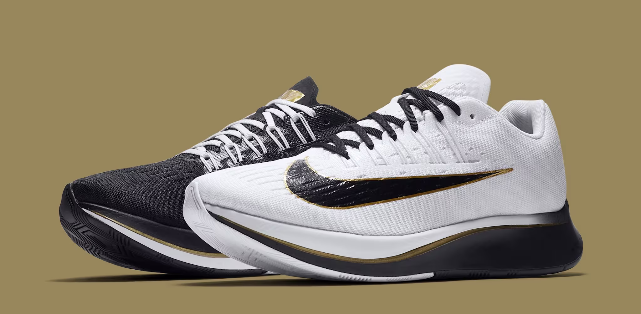Nike Zoom Fly 'Black/Metallic Gold/White' 8880848 006 (Pair)