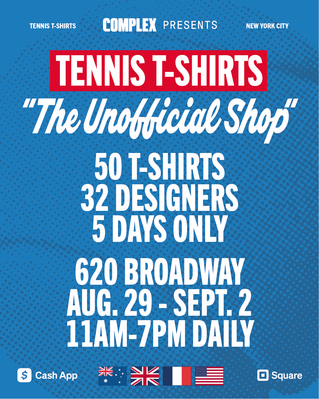 Tennis T-Shirts: "The Unofficial Shop"  Pop-Up