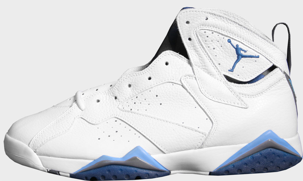 blue and white jordan 7s