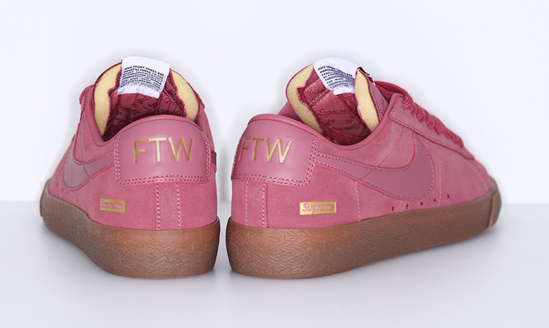 Supreme Nike SB Blazer Low GT Pink Heel