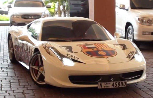 This Barcelona-Themed Ferrari 458 Italia Has Messi and Xavi's Faces on ...