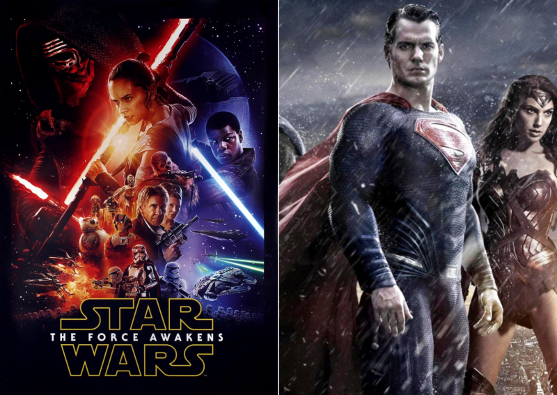 Star Wars The Force Awakens and Justice League