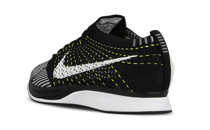 flyknit racer black and white