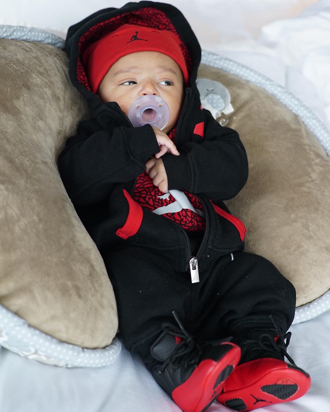 baby boy wearing jordans