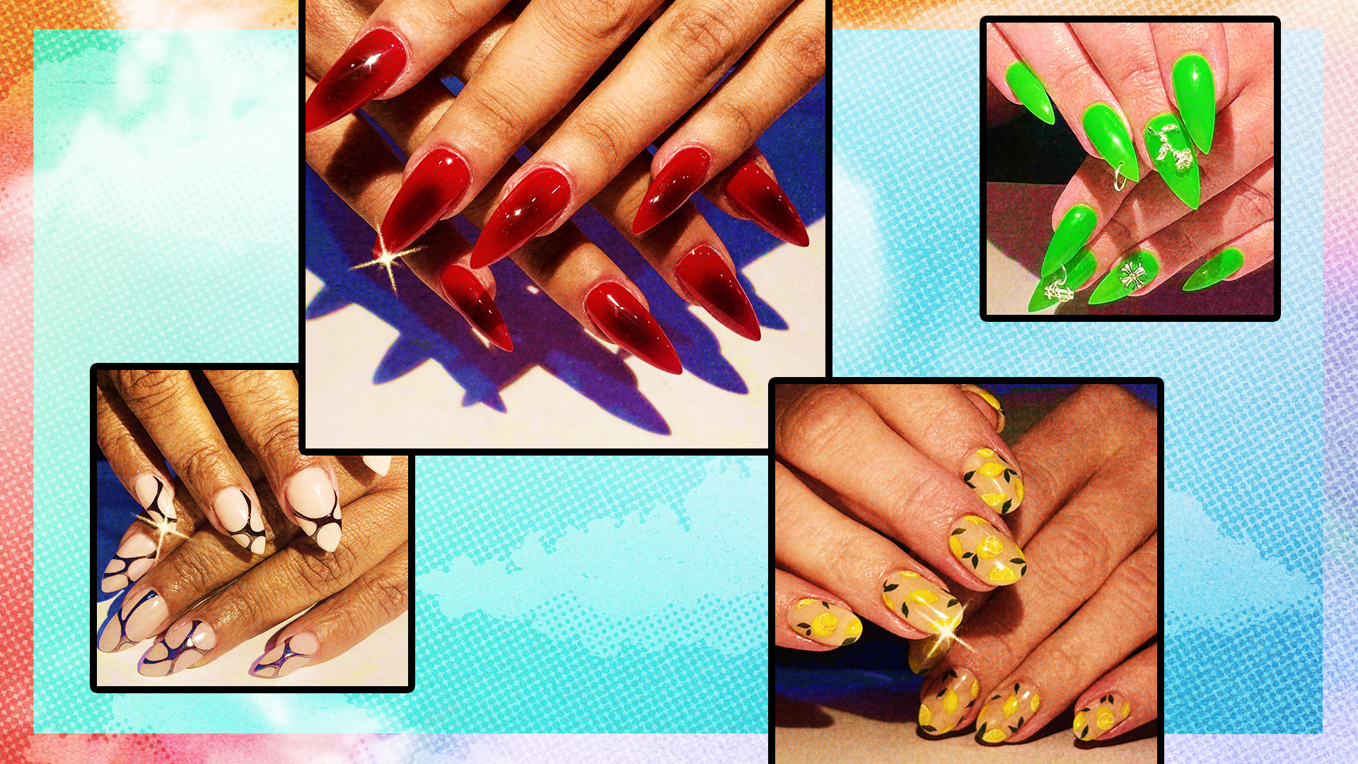 Decorative nail art by Rita Pinto of @vanityprojects