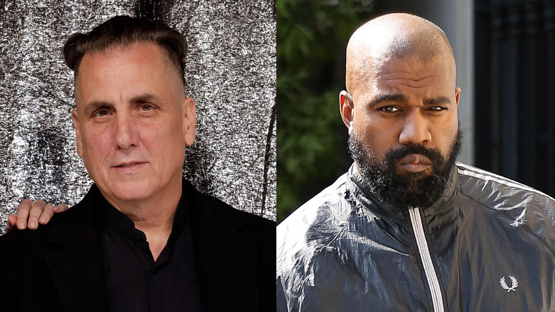 side by side image of Mike Dean and Kanye West