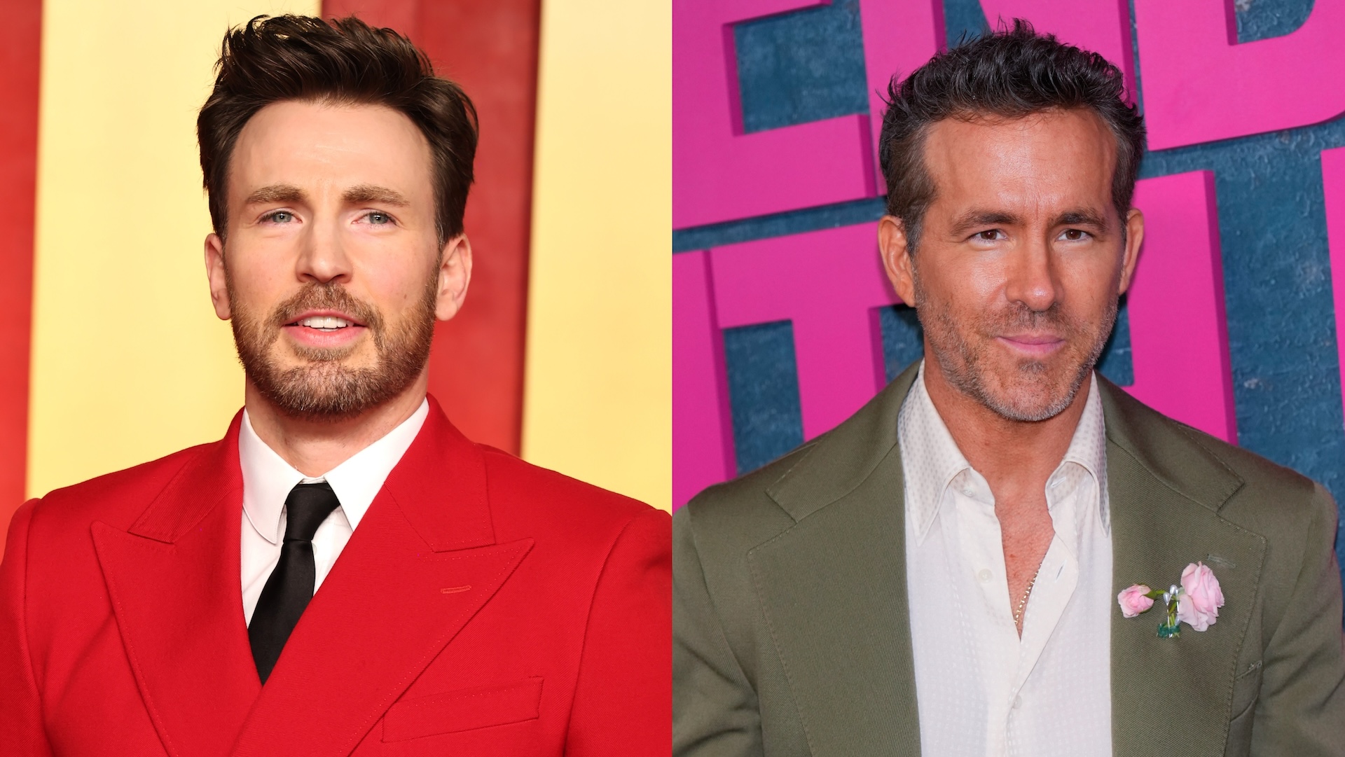 Splitscreen image of Chris Evans and Ryan Reynolds