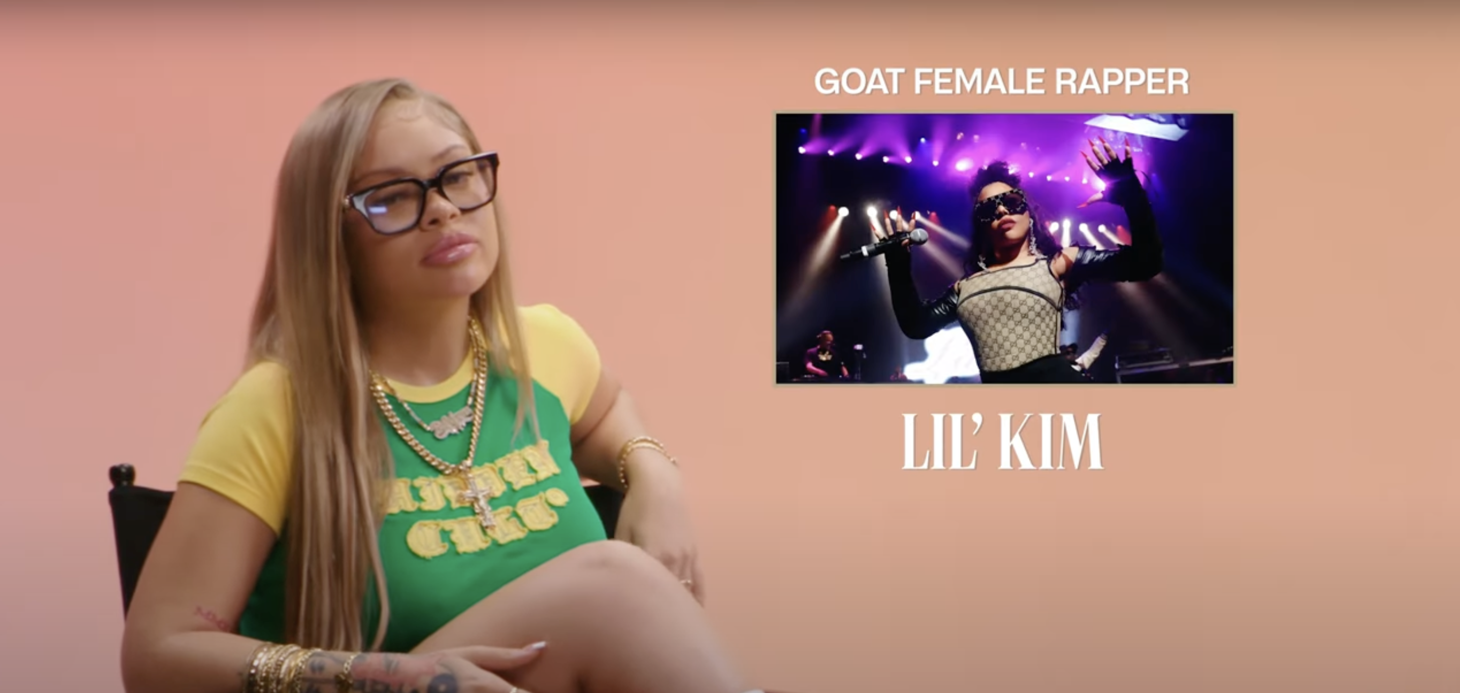 Latto talking during Complex's GOAT Table