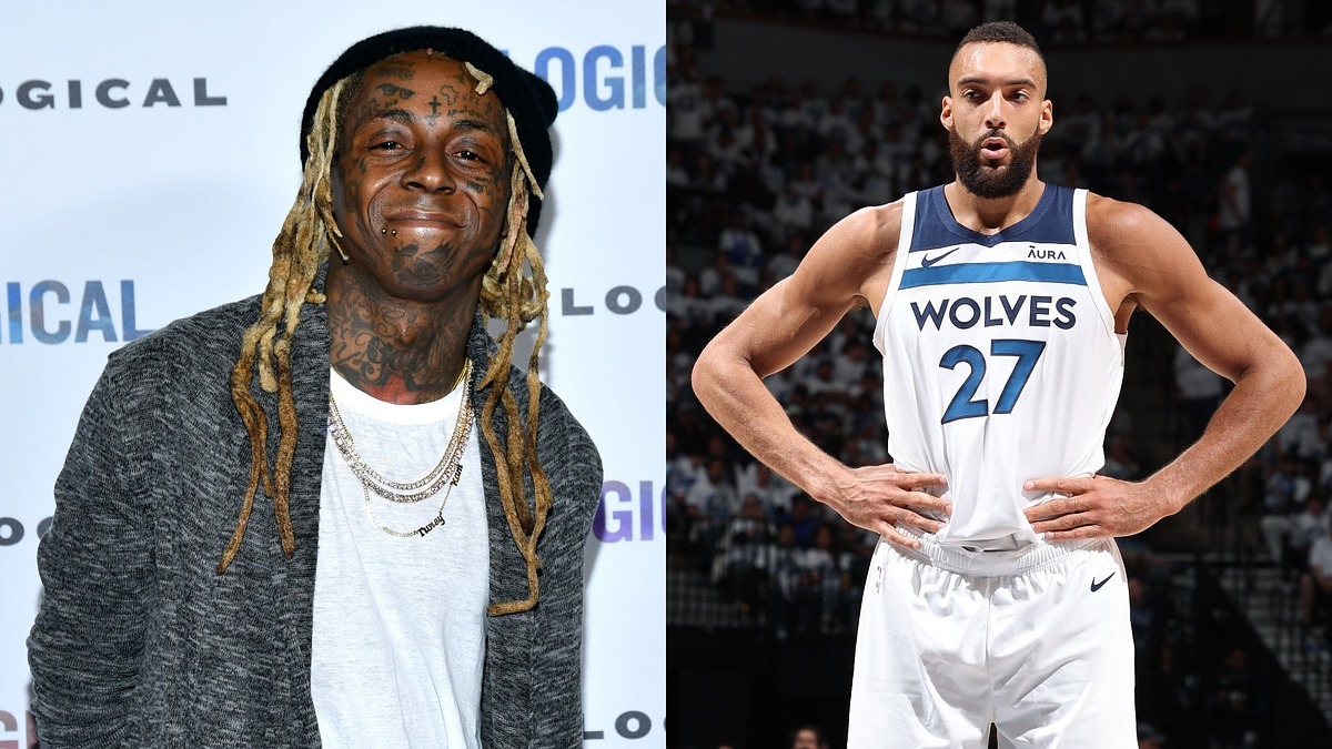 Left: Musician in a blazer and necklace. Right: Basketball player in uniform number 27