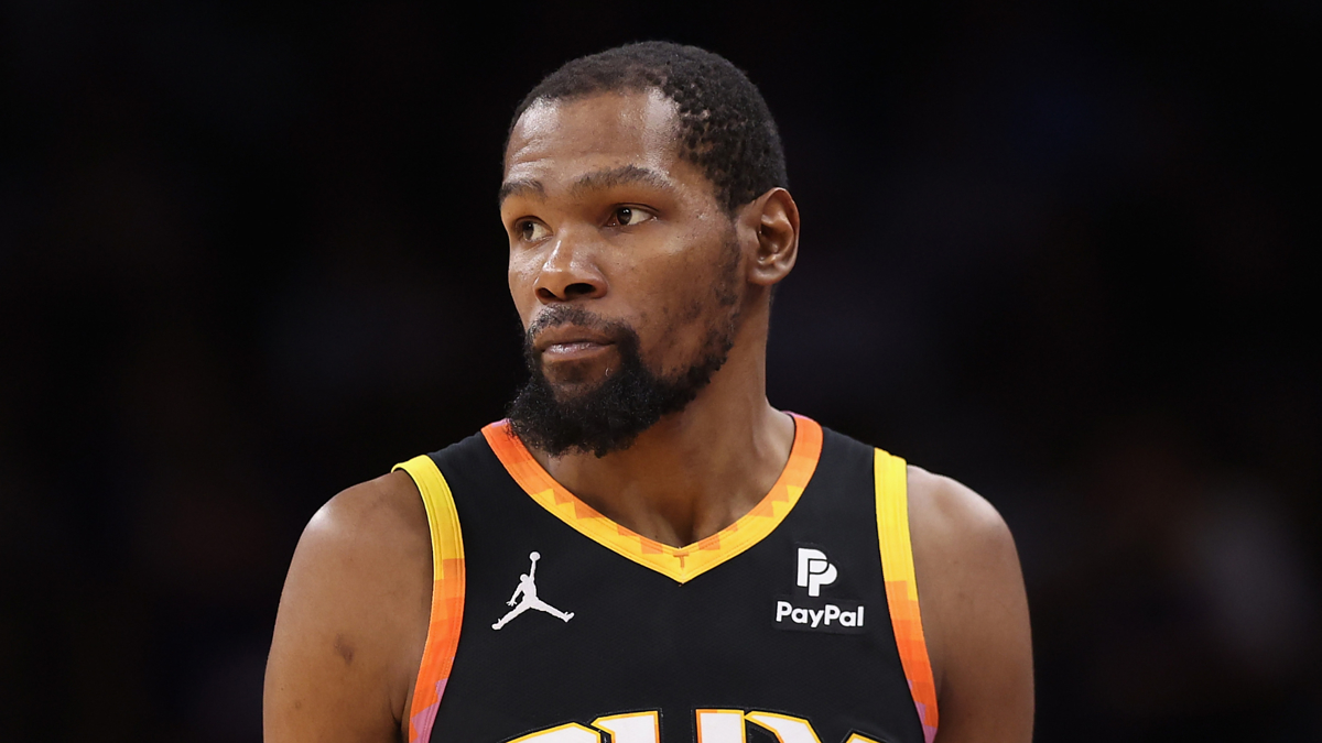 Kevin Durant in a basketball jersey during a game