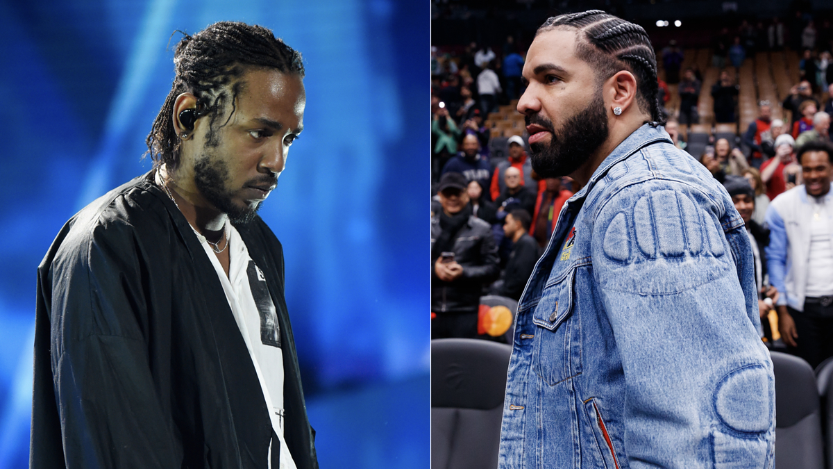 Split image of two male musicians; one in a dark jacket, another in a denim jacket with "CULTURE" on the back