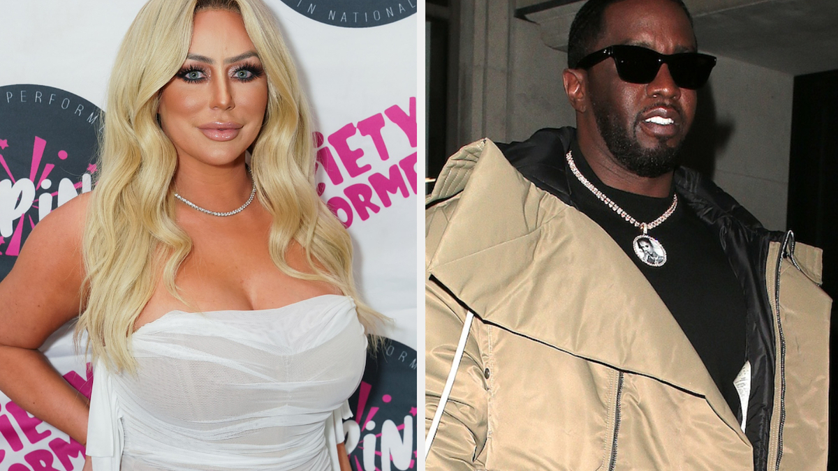 Auburn Shapiro in a white fitted dress at an event; Markell Washington in a black outfit with a gold jacket outside at night