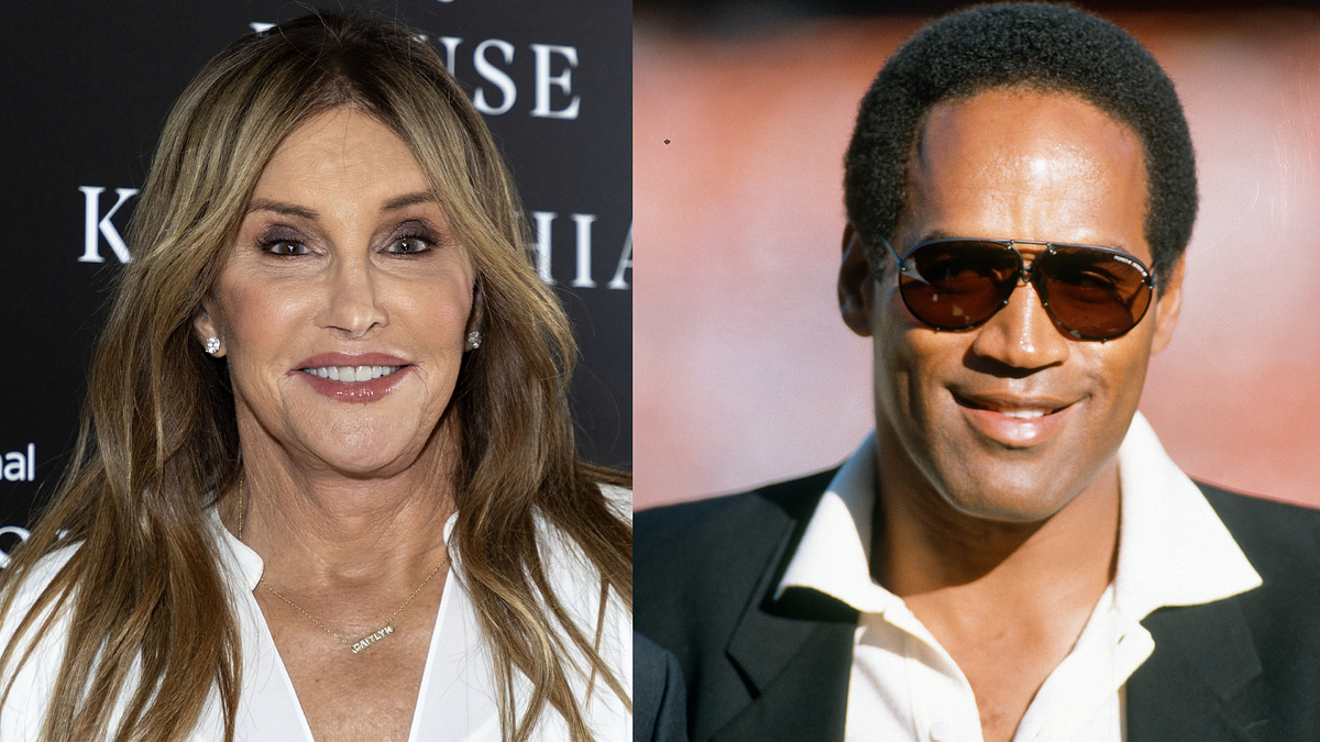 Split image with Caitlyn Jenner on the left and O.J. Simpson on the right, both posing for the camera