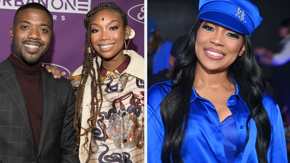 Left: Two people smiling, one with patterned shirt and braids. Right: Individual in blue attire and cap