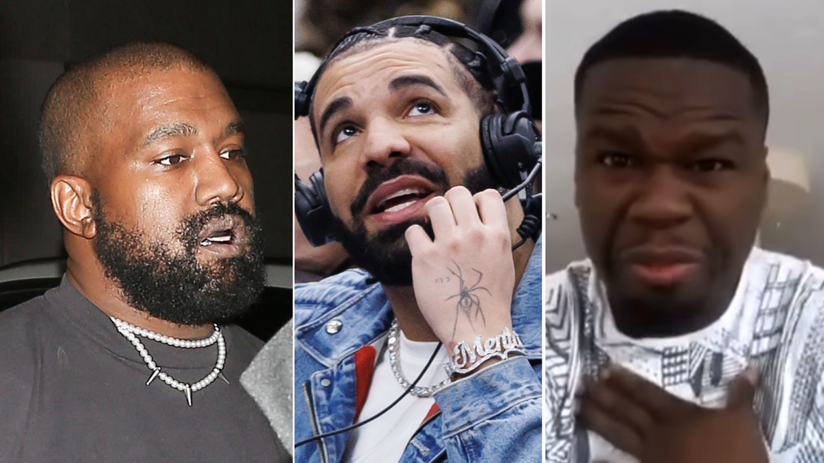 Three separate photos of male celebrities, each pictured individually from the waist up. They are not identified by name