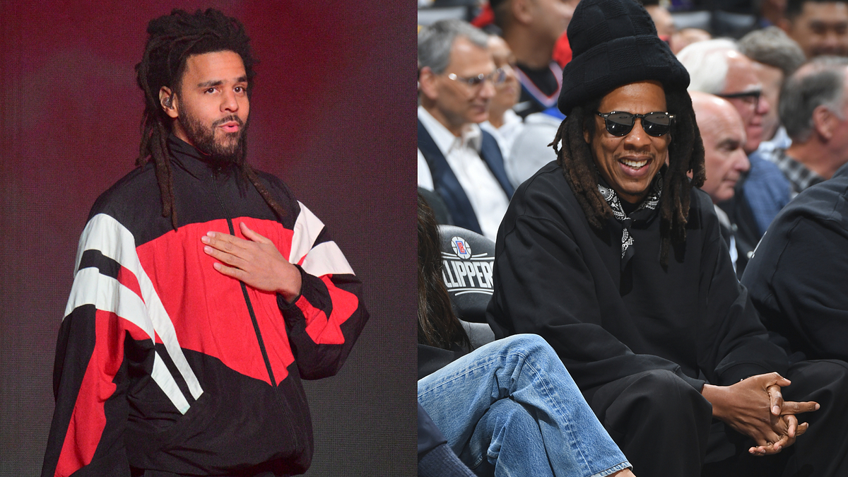 Split image: Left - Musician on stage with hand on heart. Right - Musician courtside, smiling, casual attire