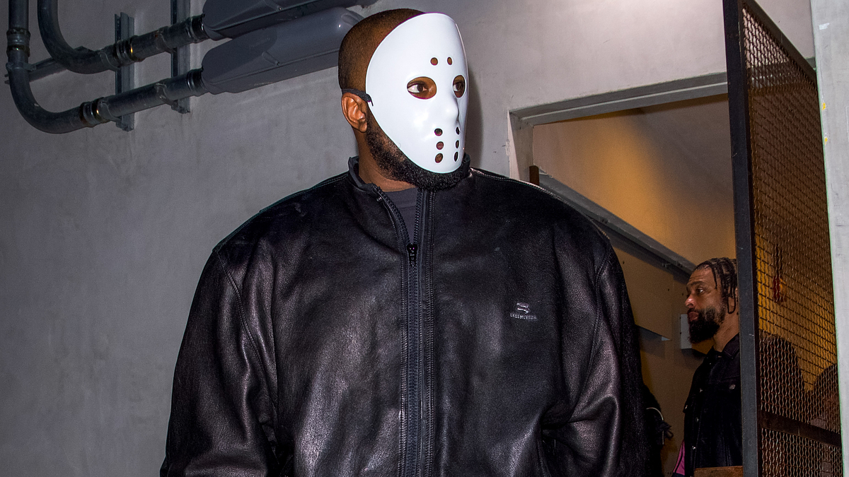 kanye west in a jason mask