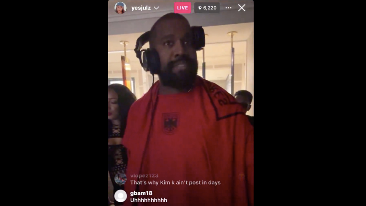 kanye west on yesjulz instagram live