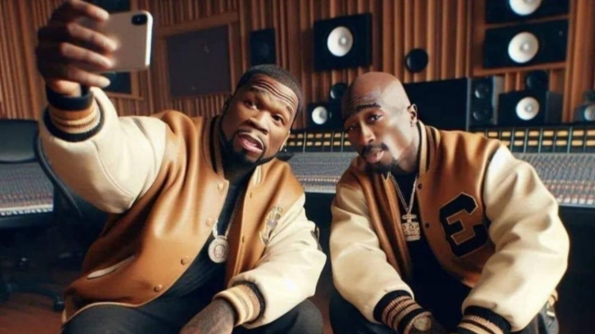 50 Cent Again Taunts Diddy, This Time With AI Image of 2Pac: 'Karma Is a  Motherf*cker'